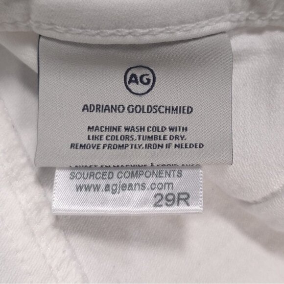 AG ADRIANO GOLDSCHMIED White Jeans Skinny Mid Rise MADE IN USA🇺🇸 Size‎ 29R - Picture 4 of 11